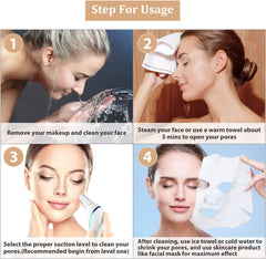 Blackhead Remover Vacuum,  2020 Newest Pore Cleaner Rechargeable 6 Levels Strong Suction Pore Vacuum and 6 Replacement Probes Electric Blackhead Comedone Extractor Acne Removal Tool for Nose Face