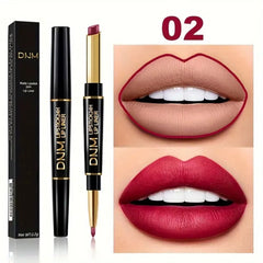 Double-Ended Non-Stick Cup Long Lasting Lipstick Lip Liner High Pigmented Waterproof Valentine'S Day Gifts