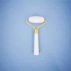 New White Jade Stone Massage Natural Quartz Scraper Jade Roller Gua Sha Set White Face Lifting Facial Massager Tool for Back