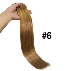 Clip in Human Hair Extensions One Piece 5 Clips 100% Real Human Hair Straight Soft One Piece Natural Human Hair Extensions 120G