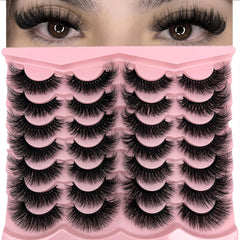 Fluffy Lashes Mink Wispy Cat Eye Faux Mink Lashes Pack Soft Fake Strip Eyelashes 18Mm Long Volume False Eyelashes Natural Look