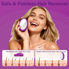 Crystal Hair Eraser for Women and Men, Reusable Crystal Hair Remover Magic Painless Exfoliation Hair Removal Tool, Magic Hair Eraser for Back Arms Legs (Deep Purple)