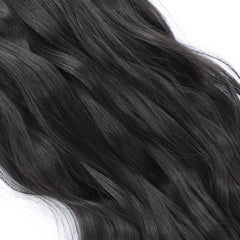 4PCS Clip in Hair Extensions 20Inch Long Wavy Hair Extensions Clip Ins Synthetic Thick Hair Piece for Women(Black)