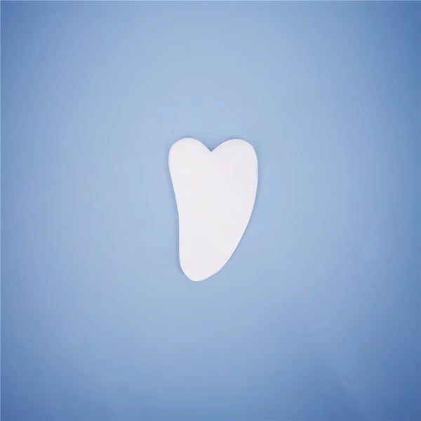 New White Jade Stone Massage Natural Quartz Scraper Jade Roller Gua Sha Set White Face Lifting Facial Massager Tool for Back