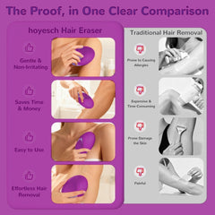 Crystal Hair Eraser for Women and Men, Reusable Crystal Hair Remover Magic Painless Exfoliation Hair Removal Tool, Magic Hair Eraser for Back Arms Legs (Deep Purple)