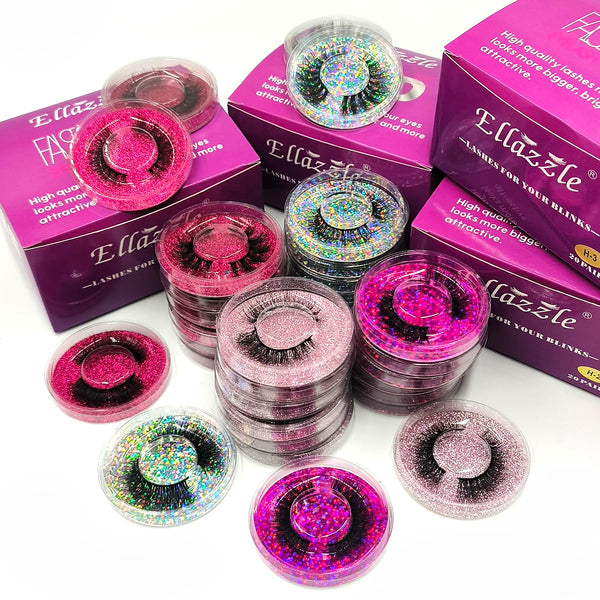 False Eyelashes 20 Pairs Mink Eyelashes Wispy Lashes 15Mm Natural Looking Eyelashes(H1)