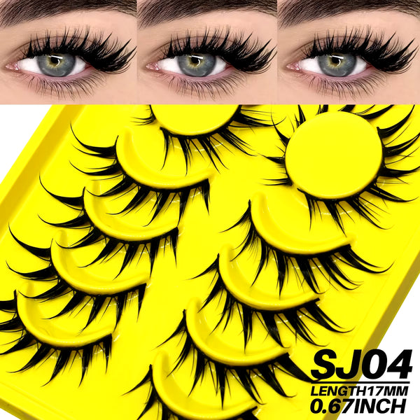 New Natural Manga Lashes Soft False Eyelashes Look like Mink False Eyelashes Wispy Manga Eyelashes Extension Makeup