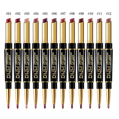 Double-Ended Non-Stick Cup Long Lasting Lipstick Lip Liner High Pigmented Waterproof Valentine'S Day Gifts