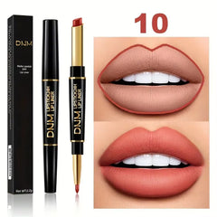 Double-Ended Non-Stick Cup Long Lasting Lipstick Lip Liner High Pigmented Waterproof Valentine'S Day Gifts