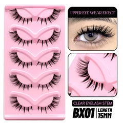 New Natural Manga Lashes Soft False Eyelashes Look like Mink False Eyelashes Wispy Manga Eyelashes Extension Makeup