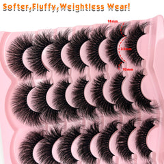 Fluffy Lashes Mink Wispy Cat Eye Faux Mink Lashes Pack Soft Fake Strip Eyelashes 18Mm Long Volume False Eyelashes Natural Look