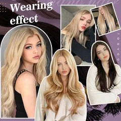 U Tip Hair Extensions Real Human Hair - Medium Brown Ombre, Golden Blonde Balayage, Platinum Blonde - 20Inch, 50G/S