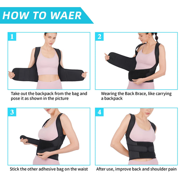 Back Brace and Posture Corrector for Women and Men, Back Straightener Posture Corrector