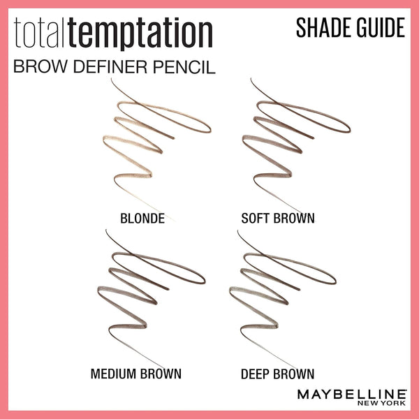 Total Temptation Eyebrow Definer Pencil, Soft Brown, 2 Count
