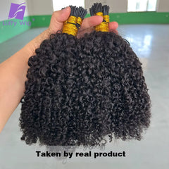 Afro Kinky Curly I Tip Hair Extensions Microlink Human Hair Extensions Double Drawn Full Thick Ends I Tip Hair Extensions