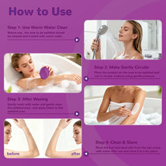 Crystal Hair Eraser for Women and Men, Reusable Crystal Hair Remover Magic Painless Exfoliation Hair Removal Tool, Magic Hair Eraser for Back Arms Legs (Deep Purple)