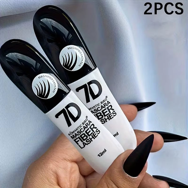 1/2/3PCS 7D Fiber Mascara Set Waterproof Durable Curling Mascara Sweatproof Anti-Smudge Slimming Base Mascara for All Skin Types