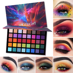 Spotlight Eyeshadow Palette Professional 40 Color Eye Shadow Matte Shimmer Makeup Pallet Highly Pigmented Colorful Powder Long Lasting Waterproof Eye Shadow