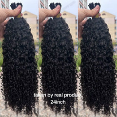 Afro Kinky Curly I Tip Hair Extensions Microlink Human Hair Extensions Double Drawn Full Thick Ends I Tip Hair Extensions